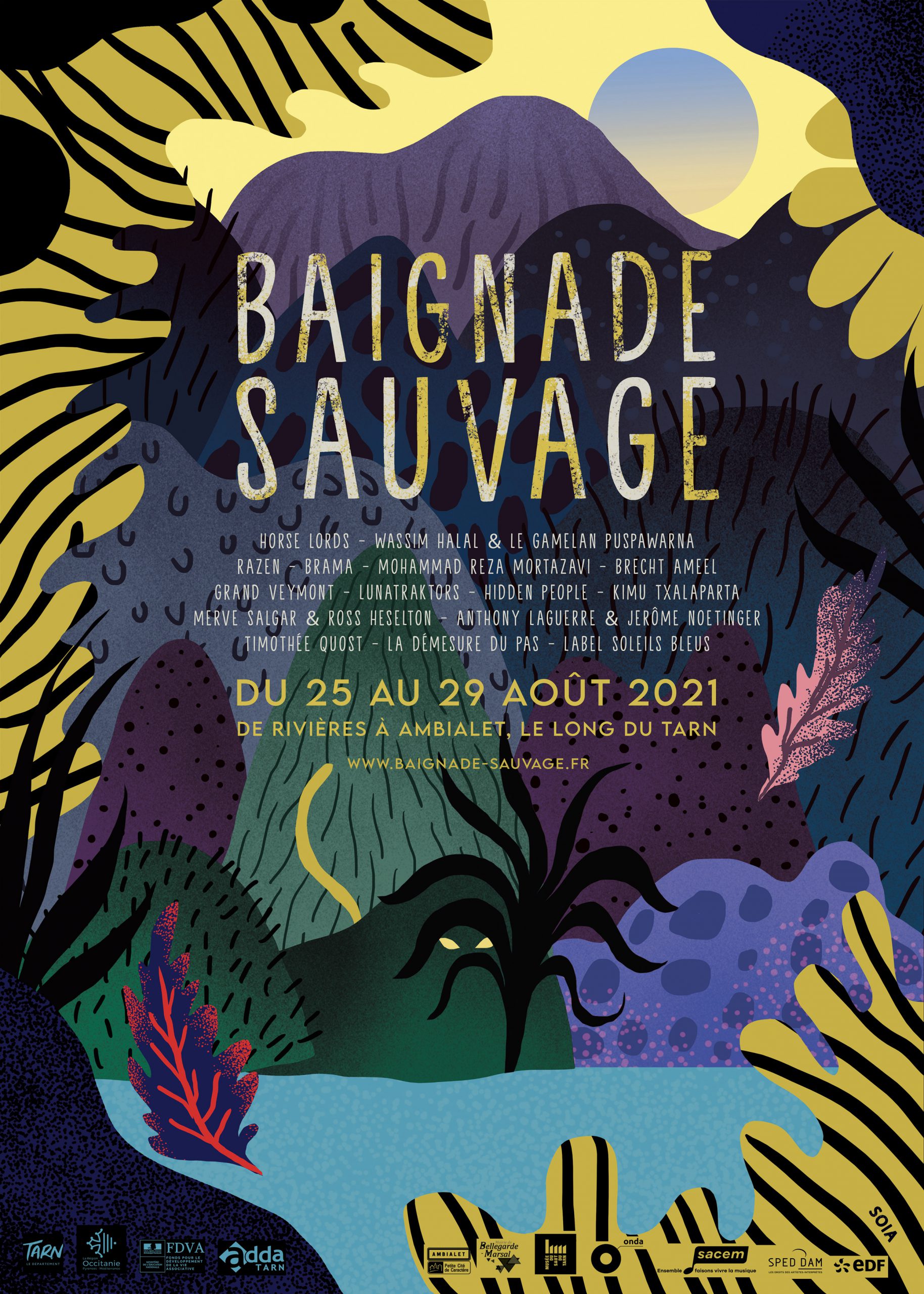 Affiche Baignade Sauvage Edition 2021, par Soia
